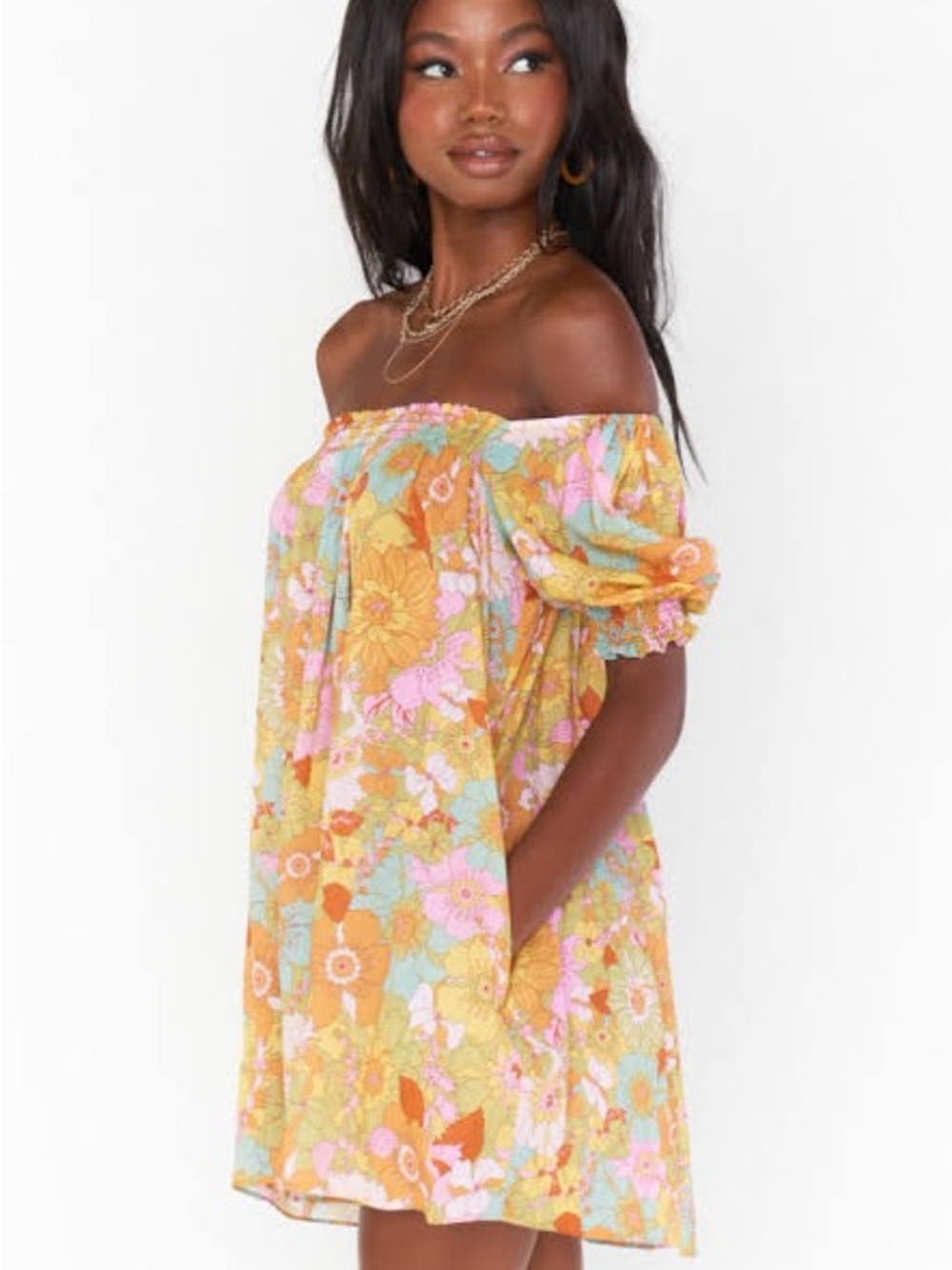 Show Me Your MuMu Annalynne Floral Off-Shoulder Mini Dress